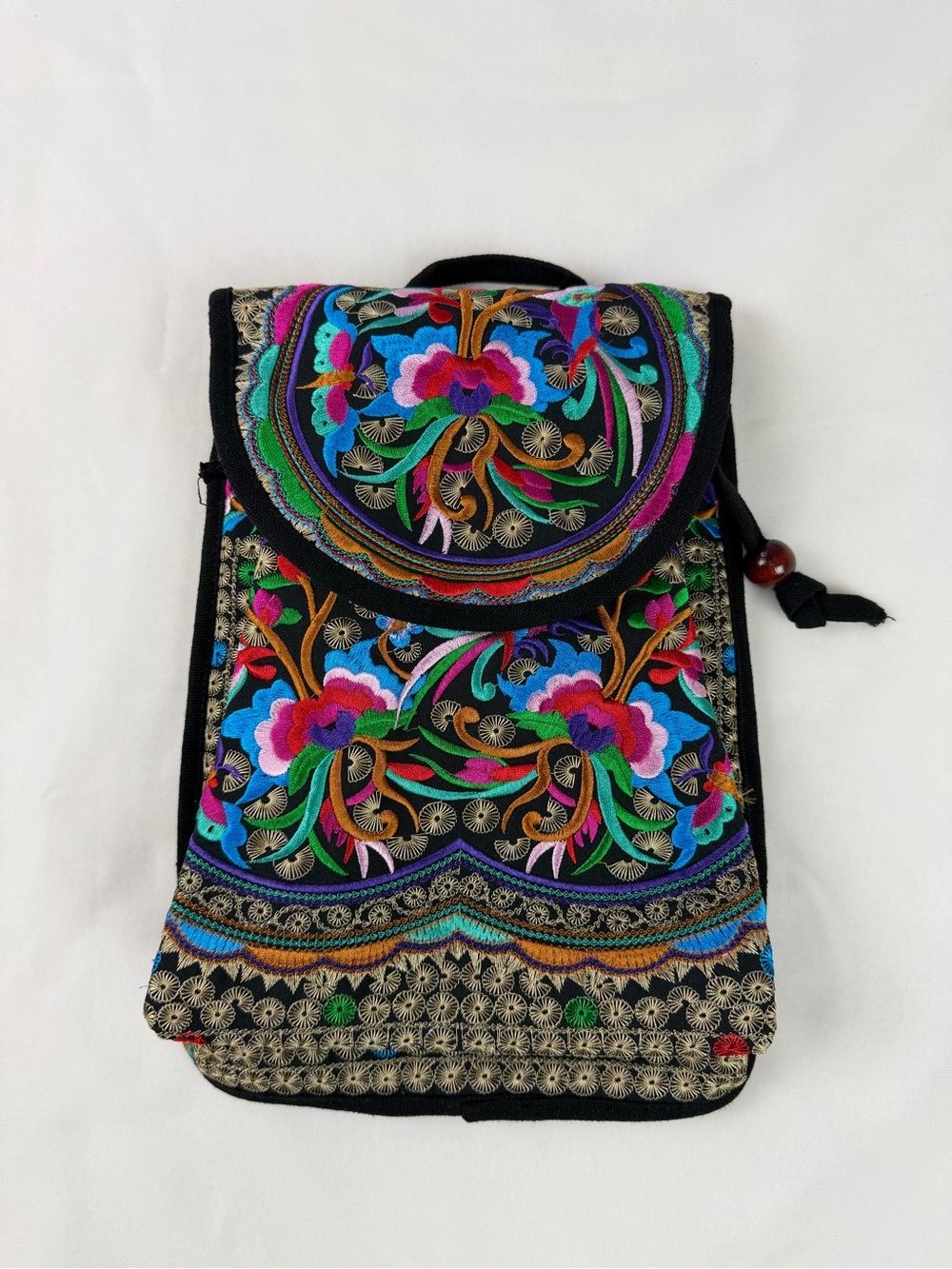 Women embroidered floral colorful backpack like new
